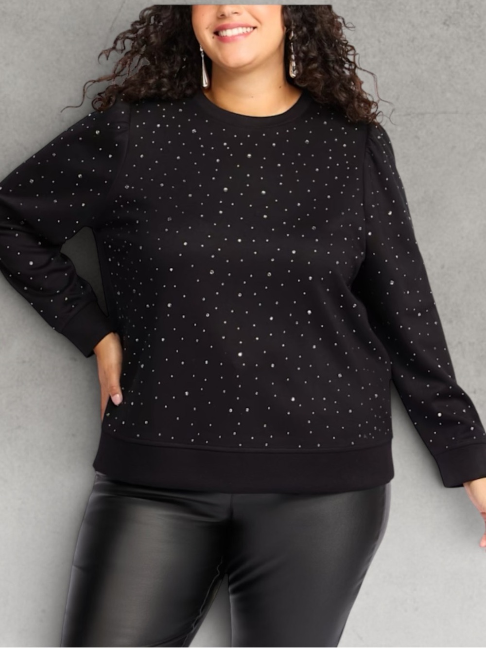 LES SEREIN
Embellished Scuba Knit Sweatshirt